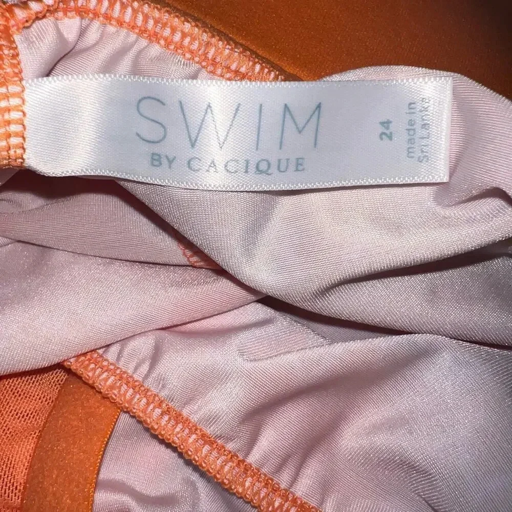 Swim by Cacique, 24, nectarine‎ floral No closure, pull-on sewn in cups tankini￼